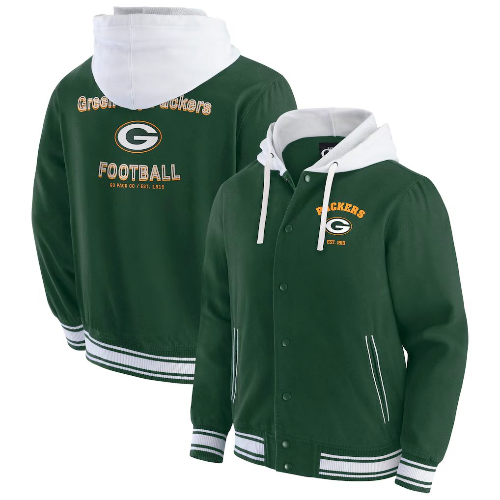 Men 2026 NFL Green Bay Packers  jacket hoodie Green 011